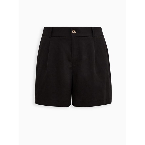 ✨2/$20 NWT Torrid Studio Linen Short Black Back Elastic Waist Pockets Size 10 - Picture 6 of 7